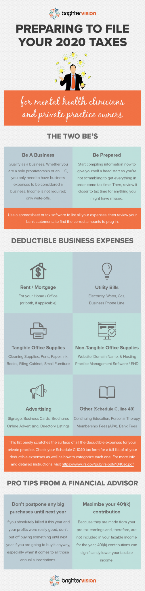 Preparing to File Your 2020 Taxes [Infographic] -- Brighter Vision